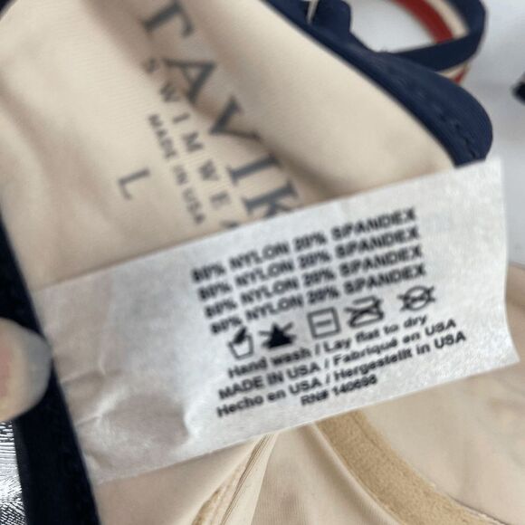 Tavik Marlowe Womens Tapioca Tan New colorblock swim bikini crop top Large - Picture 6 of 13